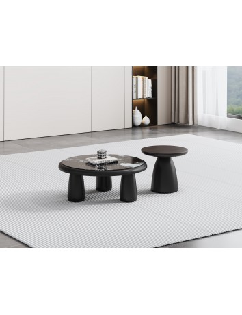 DBB127亮光黑珊瑚冰彩石圓茶几/邊几  DBB127亮光黑珊瑚冰彩石圓茶几/邊几