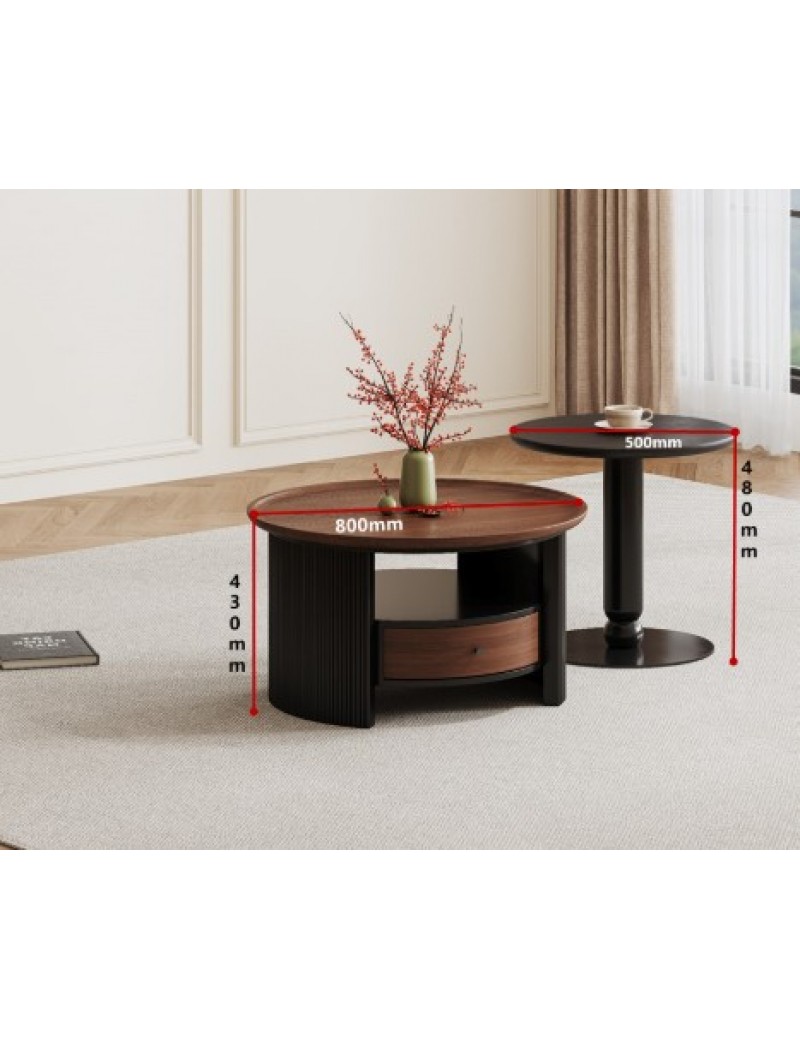 DBB129實木圓茶几/邊几