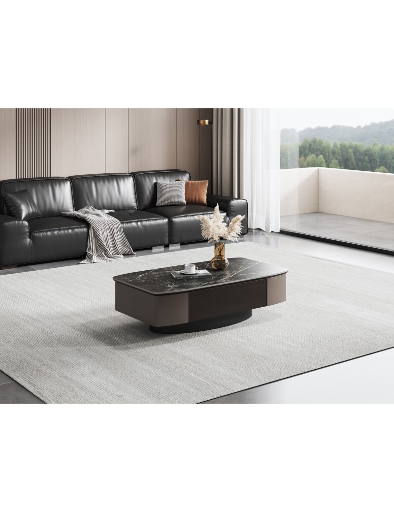 DBB134莎士比亞黑岩板茶几1.3m   