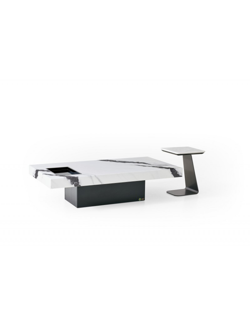 DBB43伊帕內瑪理方茶几(黑/白大款)/邊几