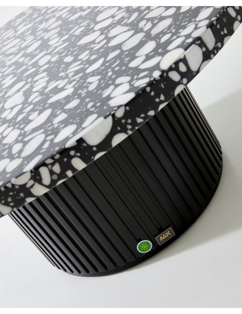 DBB55水墨大理石圓茶几/邊几