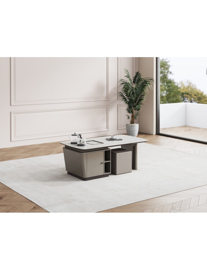 DBB85岩板燒水茶几1.4m/708小方凳